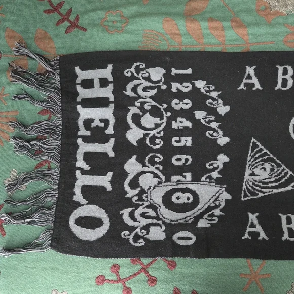 Black and Gray Ouija Board Scarf - Picture 4 of 11